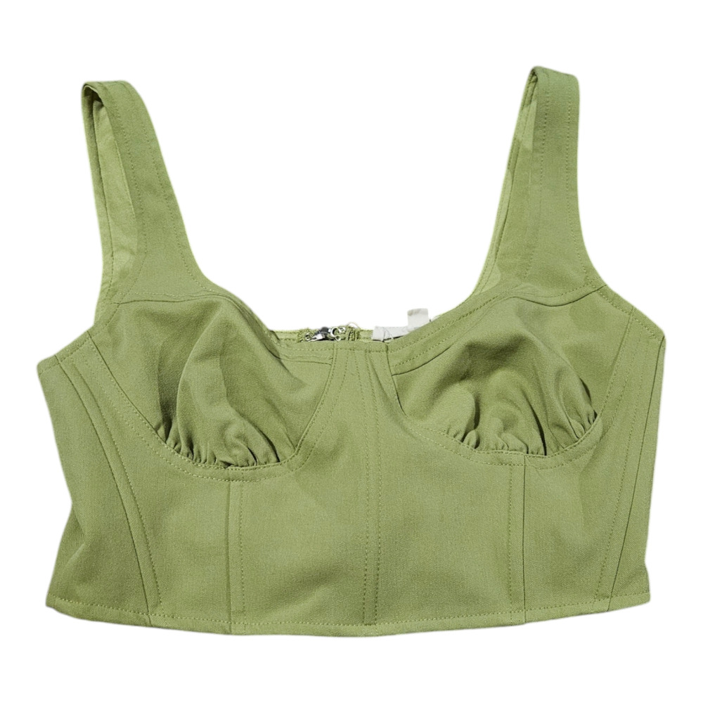 L.A. Hearts XS Green Cropped Corset Sleeveless Top